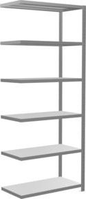 Schulte Anbauregal Steckregal MULTIplus330 verzinkt grau mit 6 Fachböden und Kreuzstrebe B/T/H: 250 x 100 x 50 cm - Bild 1