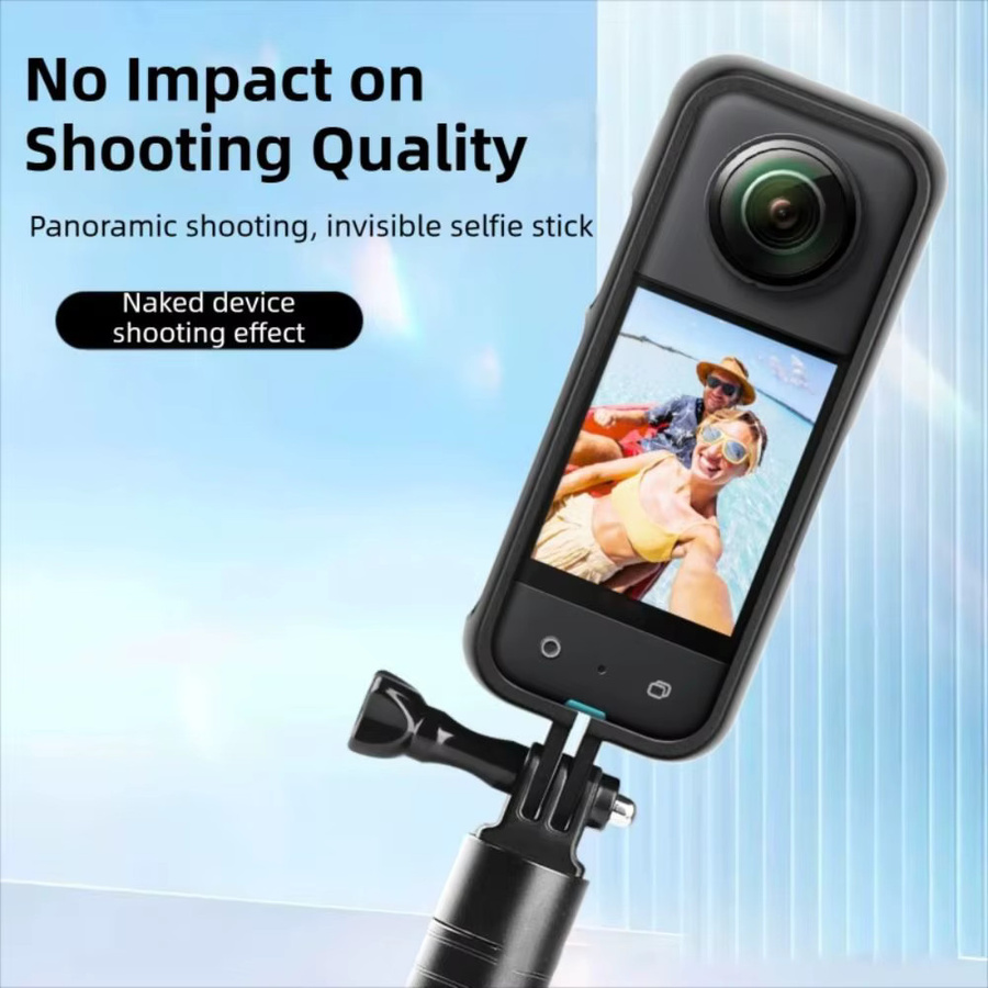 Insta360 Action-Kamera-Gehäuse aus PC-Material mit 1/4 Zoll Schraubanschluss in Schwarz für Insta360 X4 und X5 - Bild 3