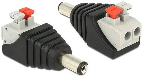 Delock 65523 Adapter-Stecker DC-Stecker 5,5 mm auf Buchse in Schwarz - Bild 1