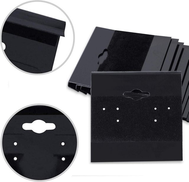 Aclovex Ohrring Display Halter aus schwarzem PVC Kunststoff, 50 Stück, B/H: 5 x 5 cm - Bild 1