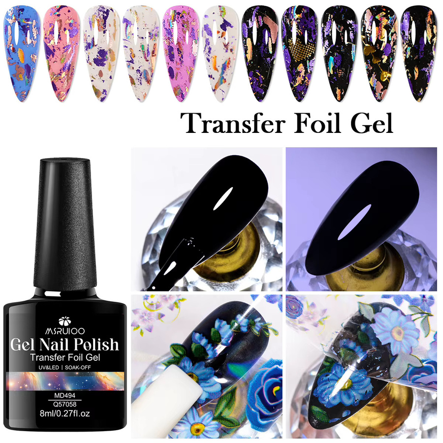 MSRUIOO Transferfolie Gel Nagellack, Klare, Glänzend, 8 ml - Bild 2