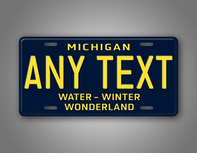 CIFBUY Metallschild Michigan Water Winter Wonderland Wanddekoration in Weiß und Blau - Bild 1