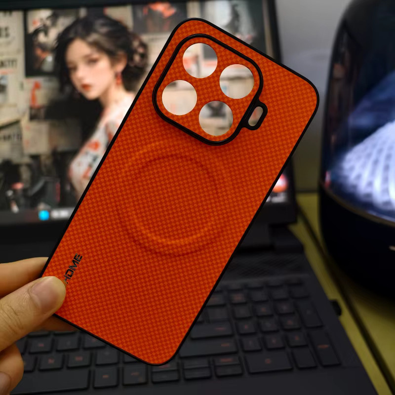 Magnetische Schutzhülle für Xiaomi 17T und Xiaomi 17T Pro in Orange mit rutschfestem Design - Bild 2