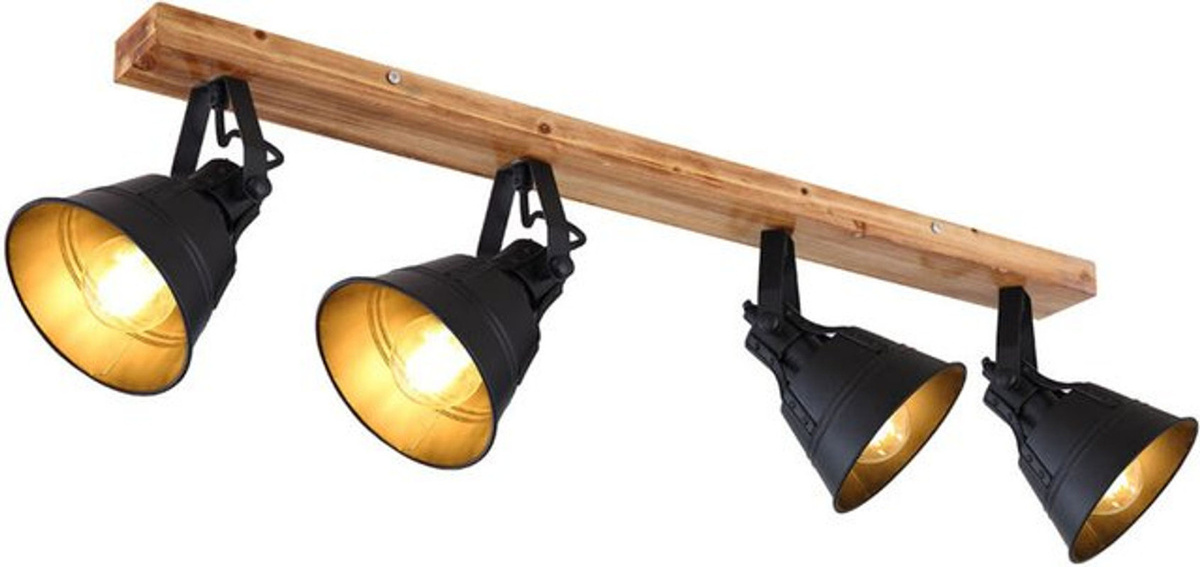 Globo Gunther Deckenspot Aufbauleuchte aus Holz in Braun mit E27 Fassung im Landhaus und Industrial Stil - Bild 1