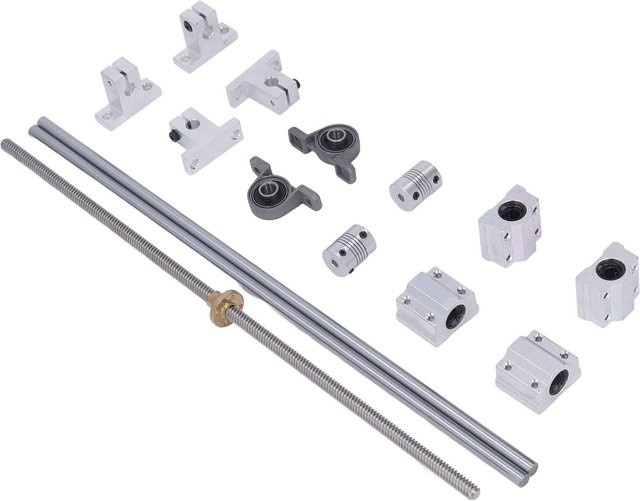 Koogeelife Schraubensatz mit 8mm Schienenwellenstütze, Lagerblock und Kupplung in Weiß und Silber - Bild 1