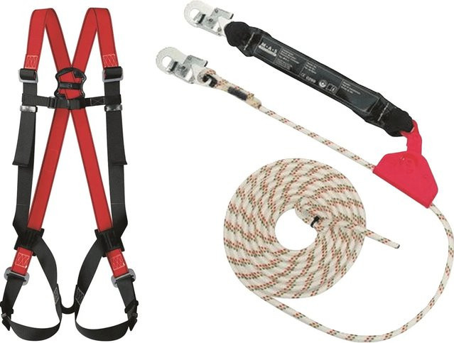 Conacord Absturzsicherungs-Set mit Polyamid-Seil in Rot und Schwarz, Länge: 10 m - Bild 1