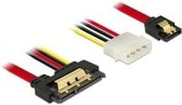 Delock Adapterkabel SATA 7Pin + 5,25-4Pin zu SATA 22Pin in Schwarz und Rot - Bild 1