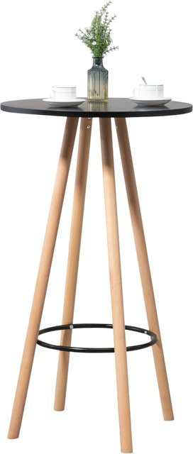 CLP Stehtisch Livia rund aus Buchenholz in Braun im skandinavischen Design - Bild 1