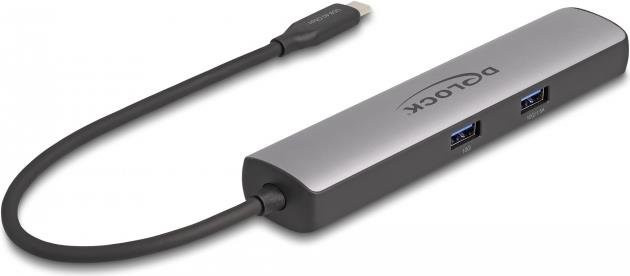 Delock USB-C Dockingstation 87865 mit HDMI, 2,5GbE Ethernet und USB-A in Schwarz/Grau - Bild 1