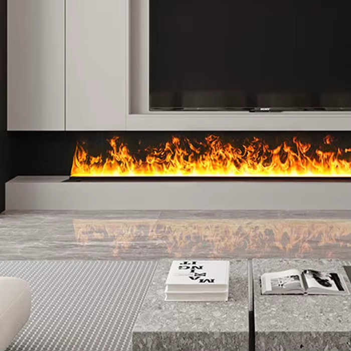 AFLYEVER Elektrische 3D-Nebel-Feuerstelle in Schwarz mit App-Steuerung und realistischem Flammeneffekt für die Tischdekoration - Bild 2