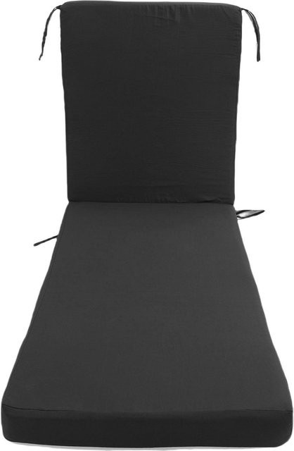 Nensit Liegestuhlpolster Schwarz aus Polyester, Regenfestes und Abnehmbares Ersatzpolster für Sonnenliegen und Terrassen - Bild 1