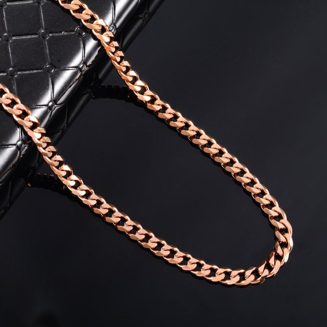 YULIN Halskette Edelstahl, Roségold, Herren, 22cm - Bild 1
