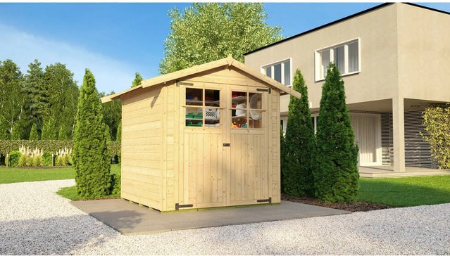 Weka Holz-Gartenhaus Parma mit Satteldach in Braun, B/T/H: 221 x 198 x 198 cm - Bild 1