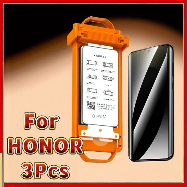 3er-Pack Keramikfolie Displayschutzfolie mit Positionierungsset für HONOR Magic 7 6 Pro 90 100 200 300 Ultra 400, transparent - Bild 1