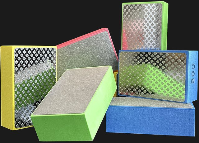 Diamant Hand-Polierpads zum Schleifen von Fliesen, Glas, Stein, Marmor und Keramik in Blau und Multicolour - Bild 1