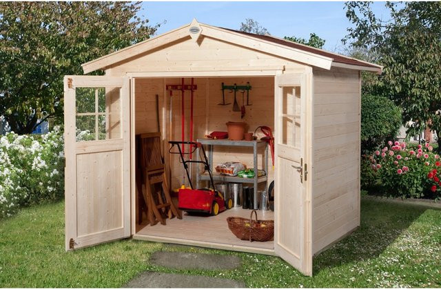 OBI Outdoor Living Holz-Gartenhaus Monza mit Satteldach, unbehandelt, braun, B/T/H: 229 x 227 x 205 cm - Bild 1