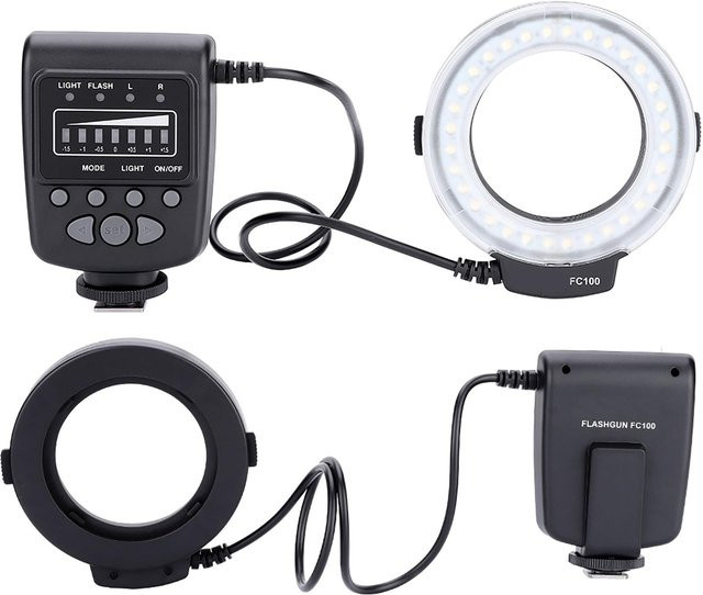 MEIKE FC 100 Tragbares Universelles LED-Ringlicht Blitz und Video Aufhelllicht Kit für Fotografie in Schwarz - Bild 1