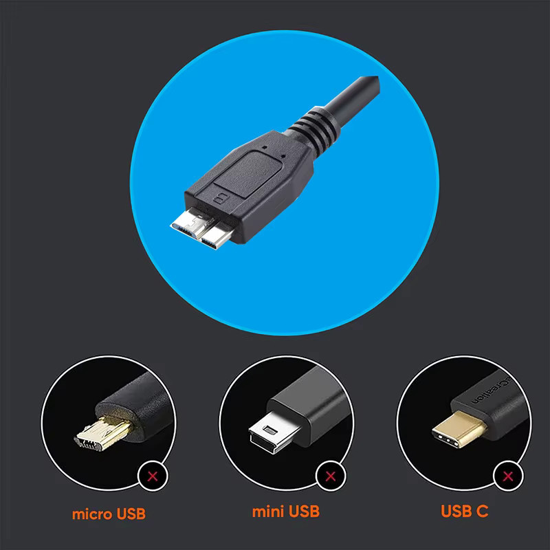 USB 3.0 Y-Kabel von Seagate mit USB-A Stromversorgung auf Micro-B für externe Festplatten, Schwarz - Bild 3