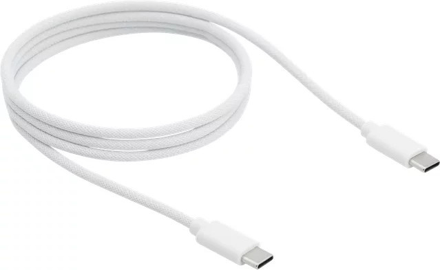 99VOLTS USB-C auf USB-C Kabel in Weiß, 1m, gewebt - Bild 1