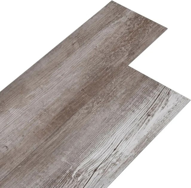 DELUKE Vinylboden PVC-Dielen selbstklebend in Mattbraun, wasserfest und rutschfest, 5,02 m² - Bild 1