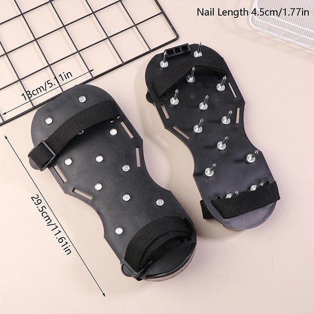 Flexible Spike-Schuhe für Epoxid-Bodenbeschichtungen und selbstnivellierenden Zement in Schwarz aus weichem EVA-Material - Bild 1