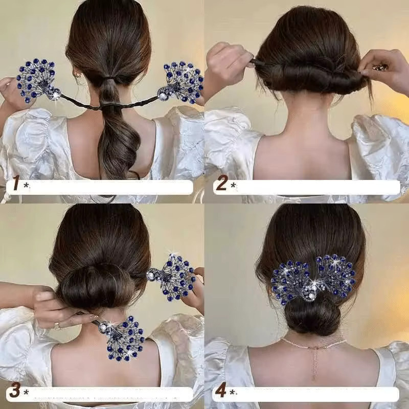 Haar-Accessoire Pfauen-Strass, 3 Stück/Set - Bild 2