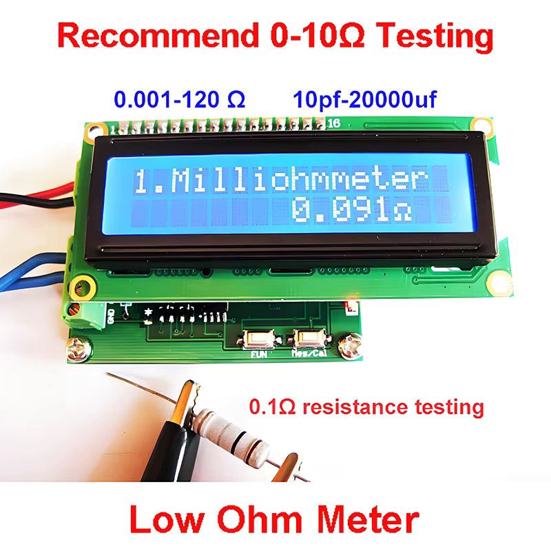 BRIGHTWIN HR390 Tragbares Milliohm-Messgerät für Niederwiderstände von 0 bis 10 Ohm und Kapazitätsmessmodul - Bild 2