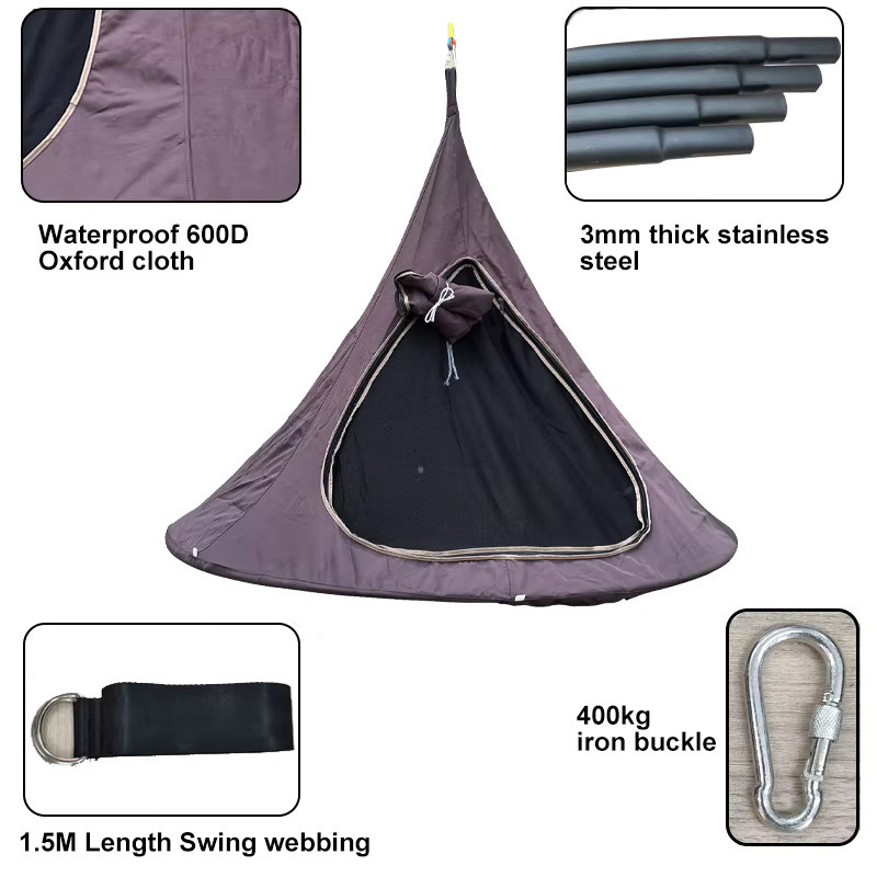 Lighten Up Outdoor-Camping-Hängesofa-Zelt mit Insektenschutz, wasserdicht, 180 cm Breite - Bild 4