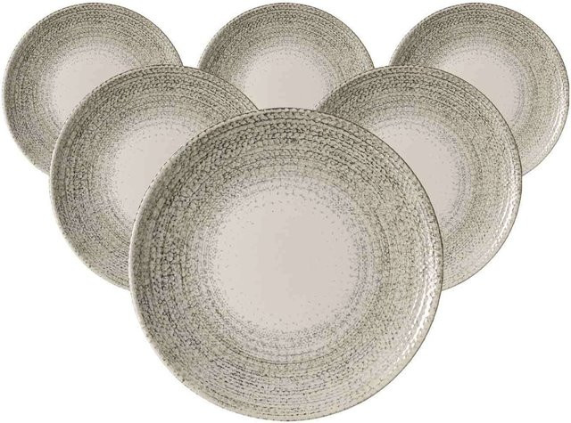 Ritzenhoff & Breker Dessertteller Rimini aus Keramik, 6er Set, Durchmesser: 20,5 cm, Farben: Beige, Grau, Weiß - Bild 1