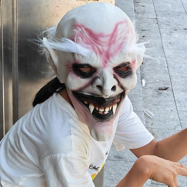 Halloween weißbrauen Monster Maske, gruselige Vampir Performance Requisiten, weiß - Bild 1