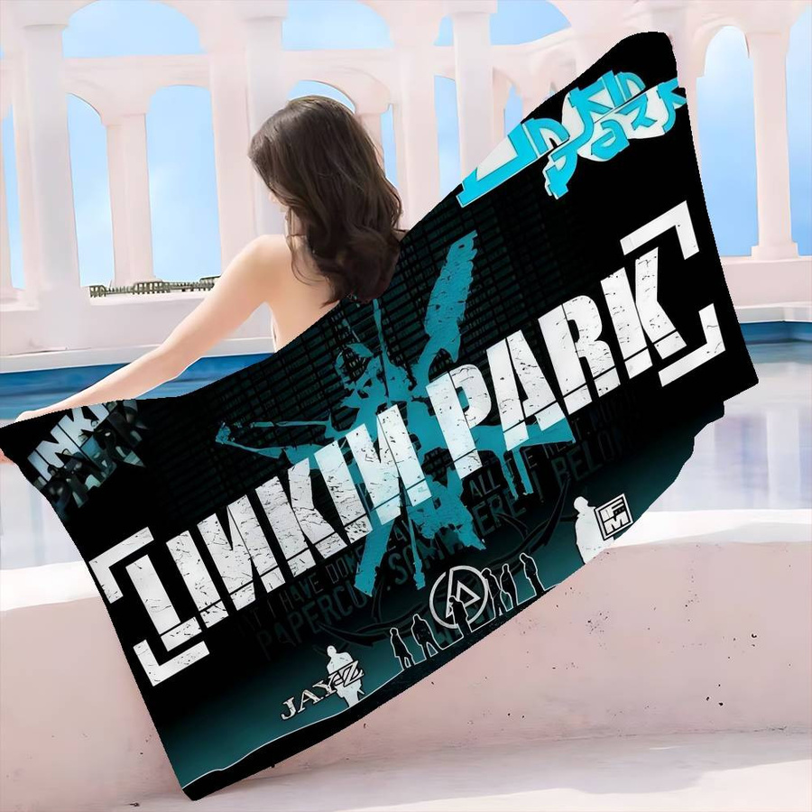 Ka Chen Muda Mikrofaser-Strandtuch L-Linkin Cool P-park, schnelltrocknendes Handtuch für Strand, Pool und Reisen, Breite: 30 cm, Höhe: 60 cm - Bild 1