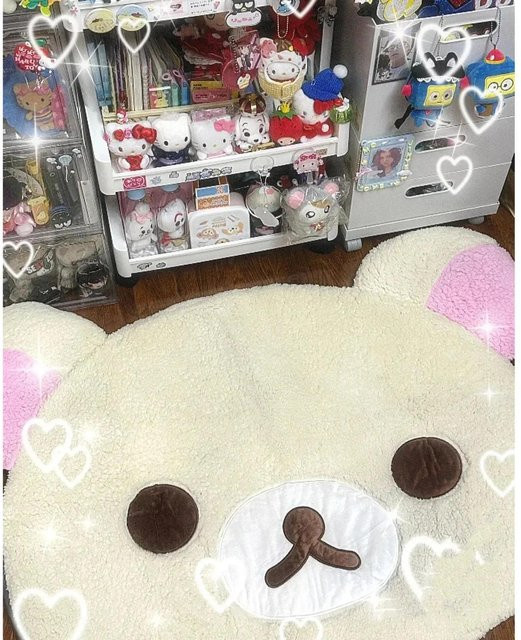 Kuna Bär Rilakkuma Teppich Beige, Weiche Plüsch Fußmatte für Schlafzimmer, B/B/H: 60 x 40 cm - Bild 1