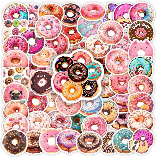 Wasserdichte Donut-Dessert-Aufkleber in Multicolour für Scrapbooking und DIY-Dekoration - Bild 1