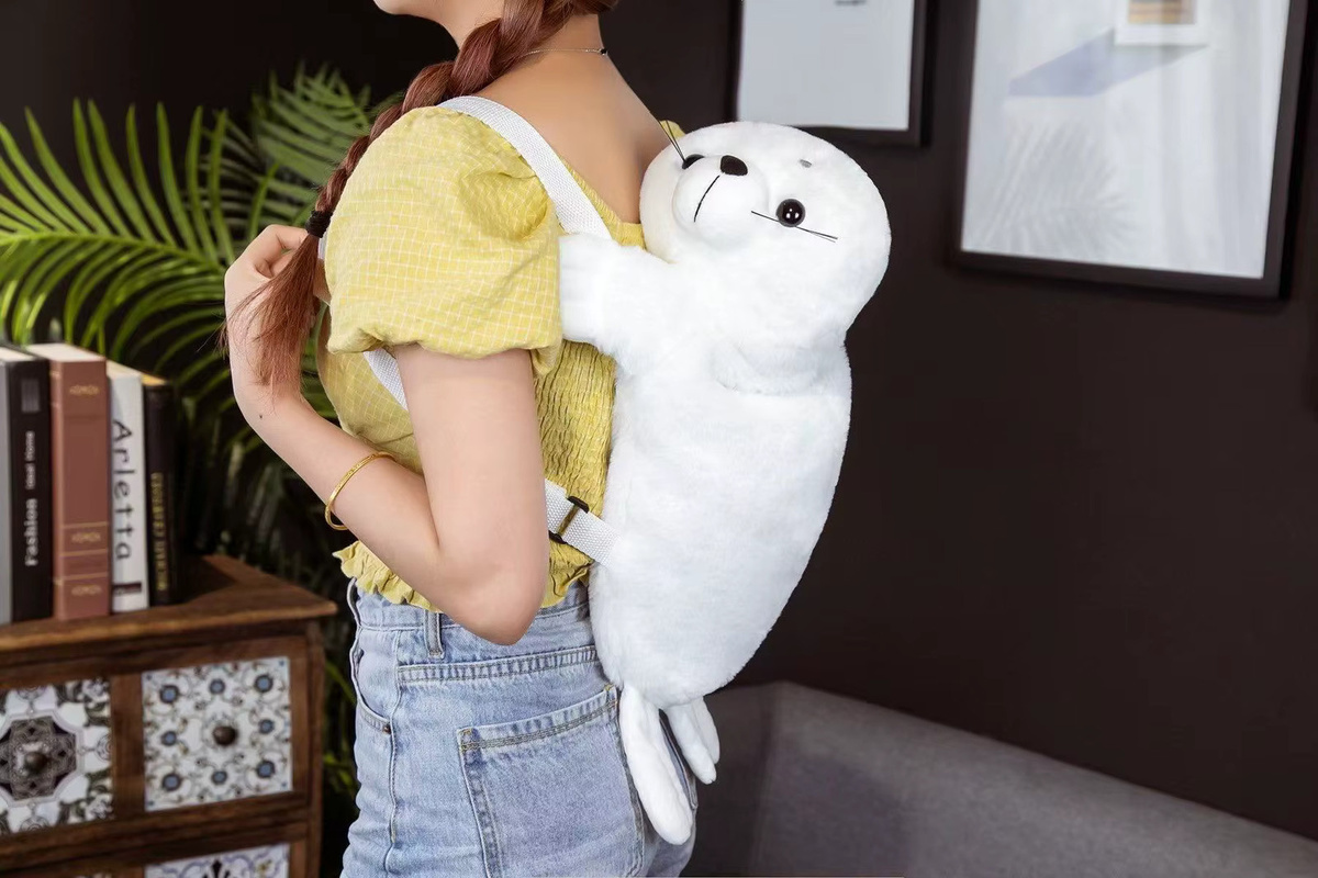 benchuang toy Liegendes Siegel Rucksack Anime Plüschtier, 50 cm, Weiß - Bild 5
