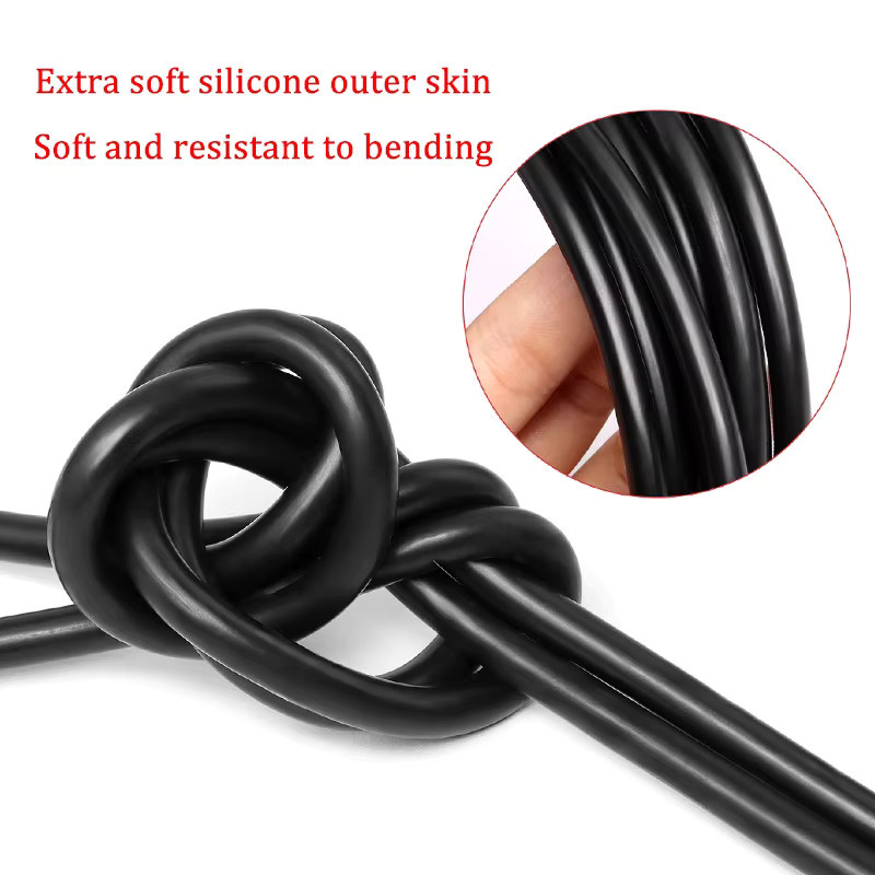 10m Silikon-Lötkolbenkabel mit PTFE-Isolierung, verzinntes Kupfer, 2 bis 10 Adern, Farbe: Schwarz - Bild 2
