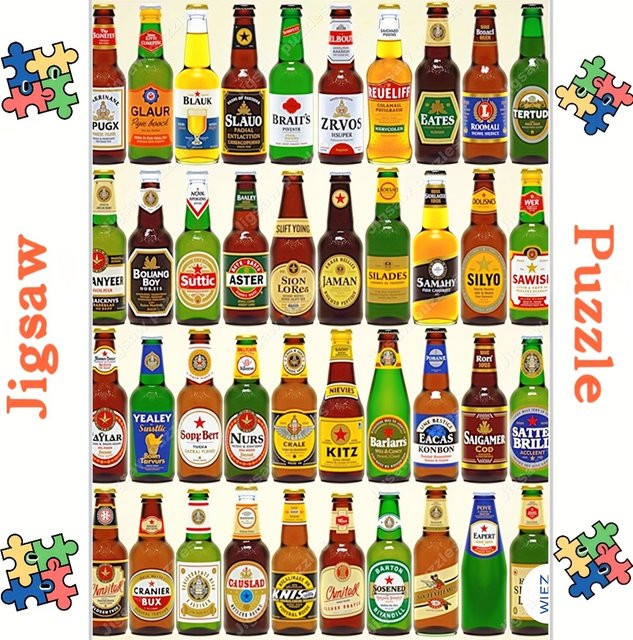 AZNM Bierflaschenetiketten Puzzle, Fortgeschritten - Bild 1