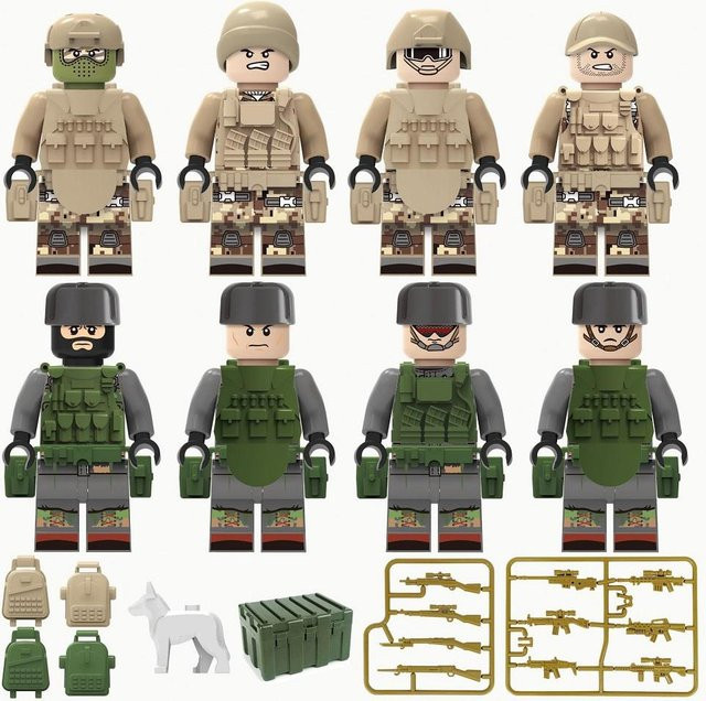 LP GO Militär Minifiguren Modellbausätze 8-teiliges Set - Bild 1