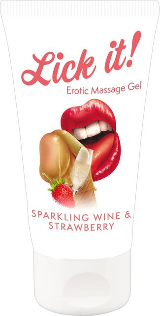 Lick it! Erotic Massage Gel Sparkling Wine and Strawberry, Erdbeer- und Sekt-Aroma - Bild 1