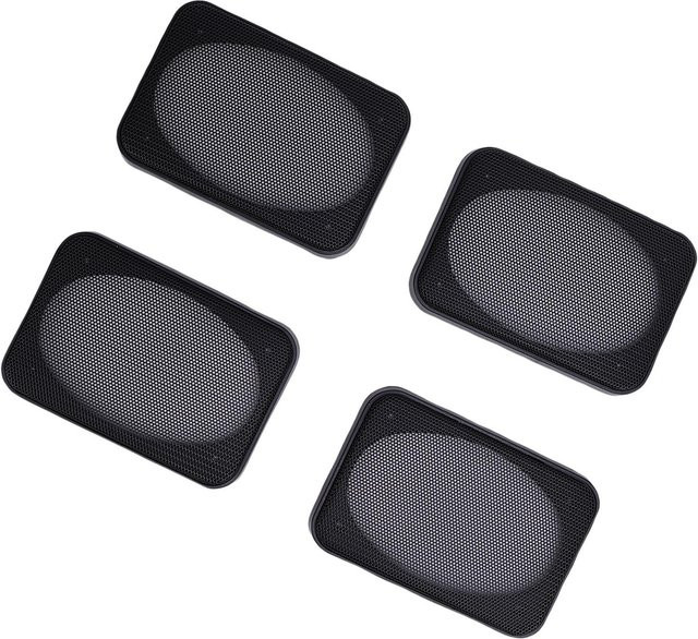KONNWEI Set aus 4 rechteckigen Metall-Lautsprechergittern für Auto-Subwoofer als Schutzgitter und Dekoration in Grau und Schwarz - Bild 1