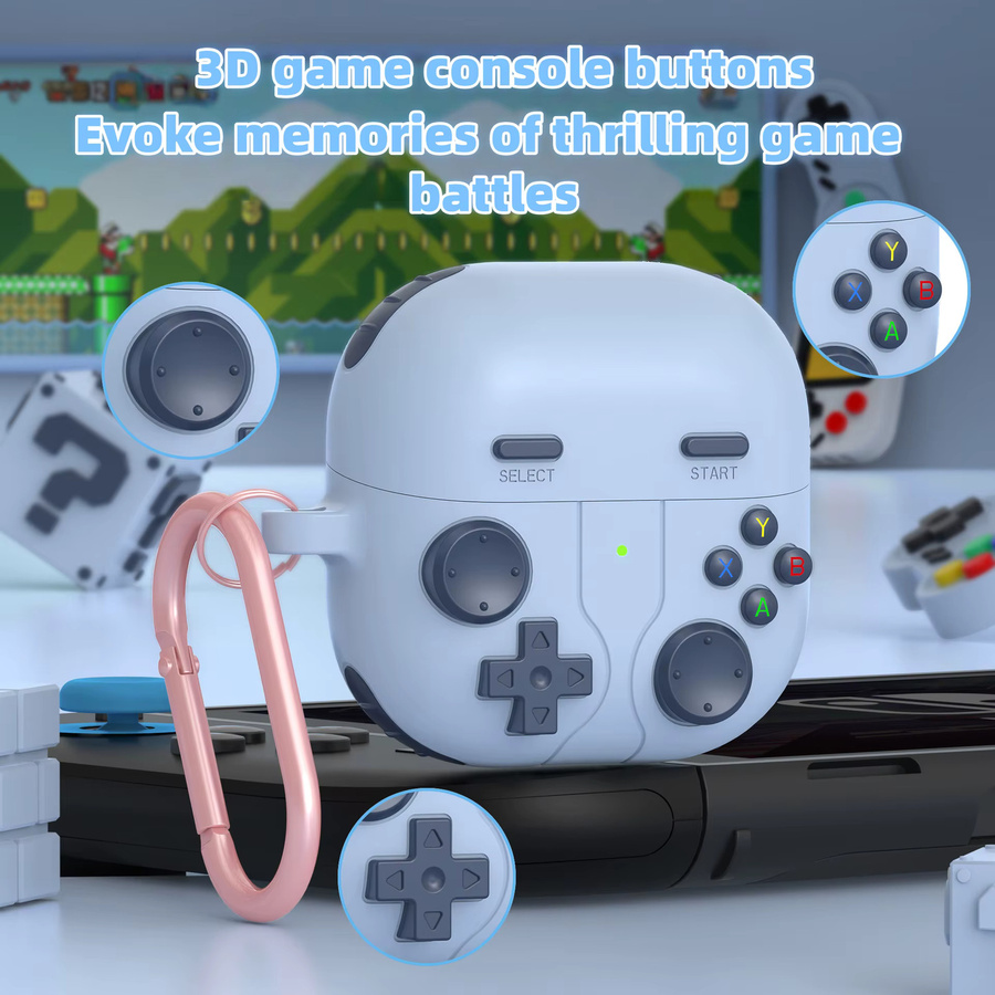 Fudna Game Case für Huawei FreeClip 2 Classic, stoßfeste Silikon-Softcase Schutzhülle in Pink - Bild 4