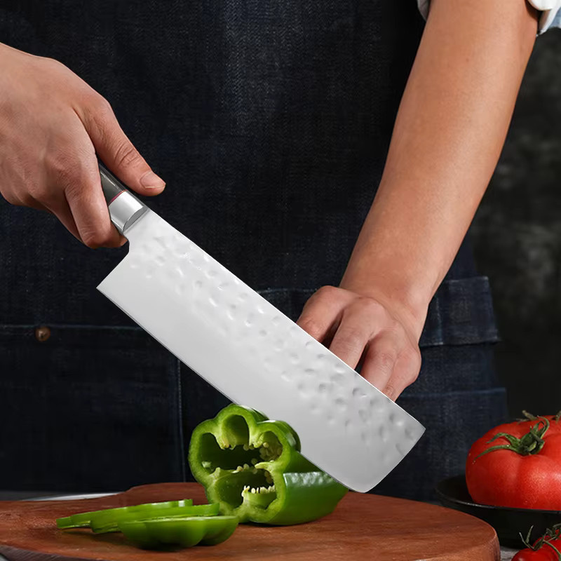 InLeung Edelstahl-Küchenmesser mit Holzgriff in Silber zum Schneiden von Fleisch, Fisch und Gemüse - Bild 1