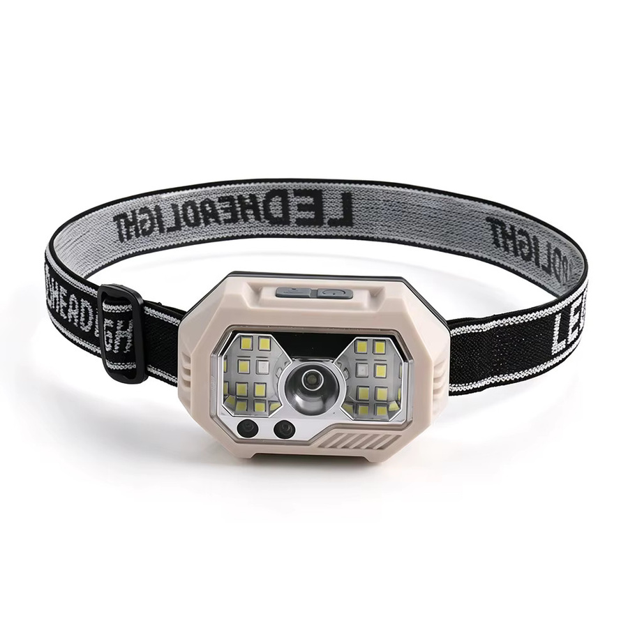 BORUiT S21 LED-Stirnlampe mit Bewegungssensor, Typ-C wiederaufladbare Kopflampe in Weiß für Camping und Angeln - Bild 6