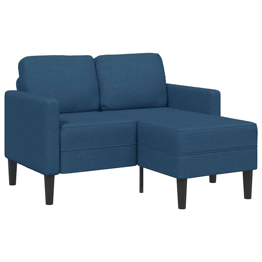 vidaXL 2-Sitzer-Sofa mit Chaiselongue in L-Form, Blau, Stoff, Breite: 125 cm, Tiefe: 118 cm, Höhe: 85 cm - Bild 2