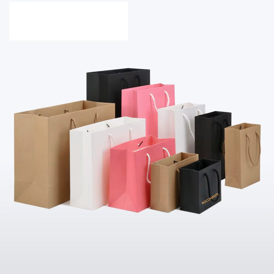 50 Stück Luxus Kartonverpackungen aus Papier mit Griff für Schmuck, Kleidung oder Schuhe in Weiß und Schwarz - Bild 4
