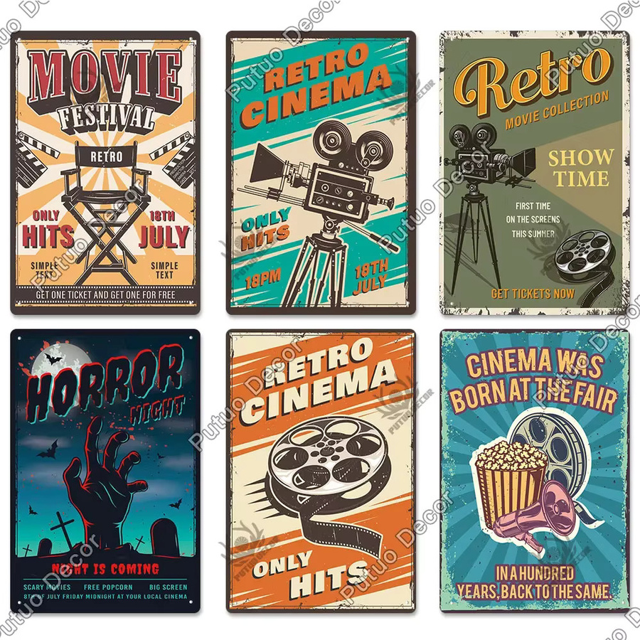 Putuo Decor Kino Vintage Metallschild Retro Zinn Poster Wandkunst für Wohnzimmer und Club, Mehrfarbig, B/H: 30 x 20 cm - Bild 2