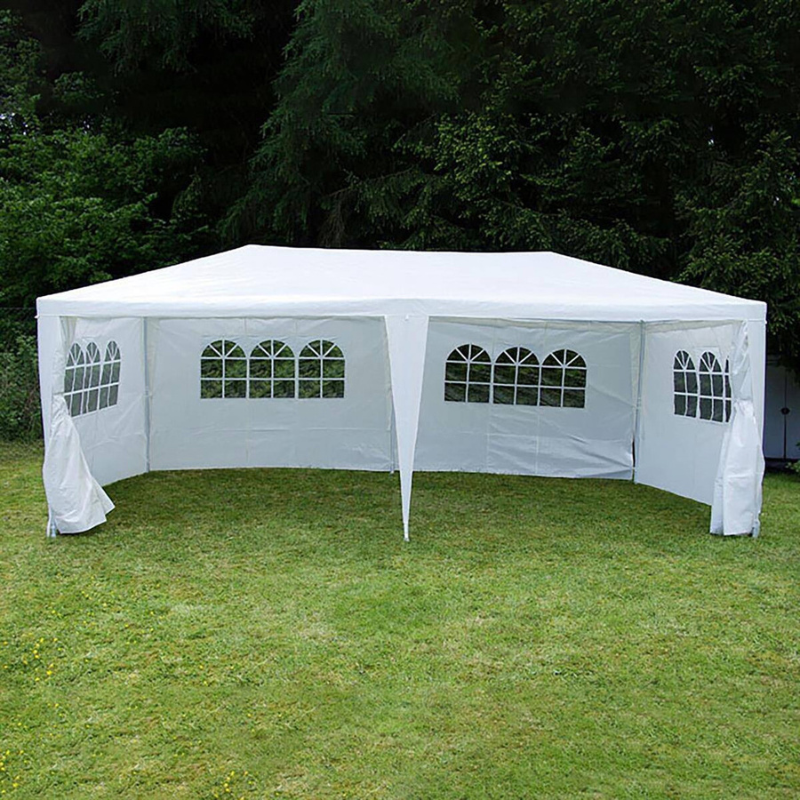 VCM Pavillon weiß mit Seitenteilen und PE-Plane, B/H/L: 600 x 197 x 300 cm - Bild 3