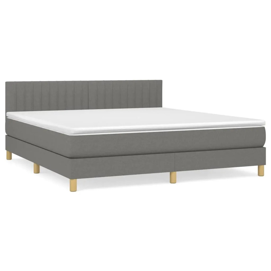 vidaXL Boxspringbett mit Matratze Hybrid-Design Dunkelgrau B/T/H: 180 x 200 cm - Bild 2