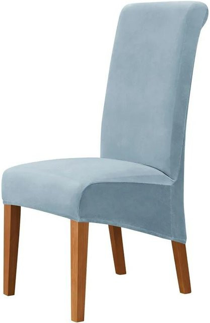 Bestbags Schlittenlehnenstuhlbezug aus Samt in Blau, XL Verstellbare Stuhlhülle für Esszimmer und Schreibtischstuhl - Bild 1