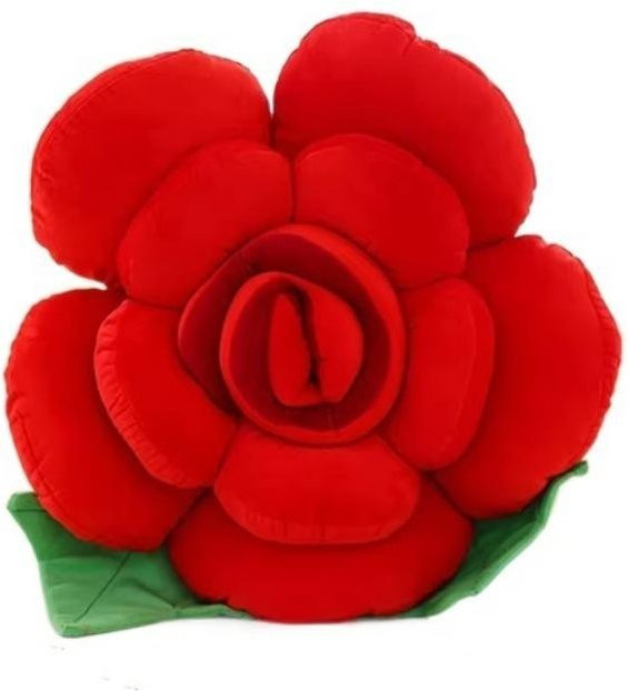 Rosenförmiges Plüschkissen von Yiran Health & Beauty in Rot, rundes Blumenkissen aus Polyester für Sofa und Dekoration - Bild 1