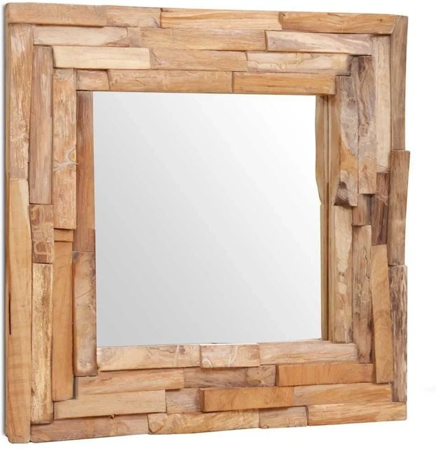 vidaXL Dekorativer Spiegel aus Teak in Braun, Quadratisch, B/H: 60 x 60 cm - Bild 1